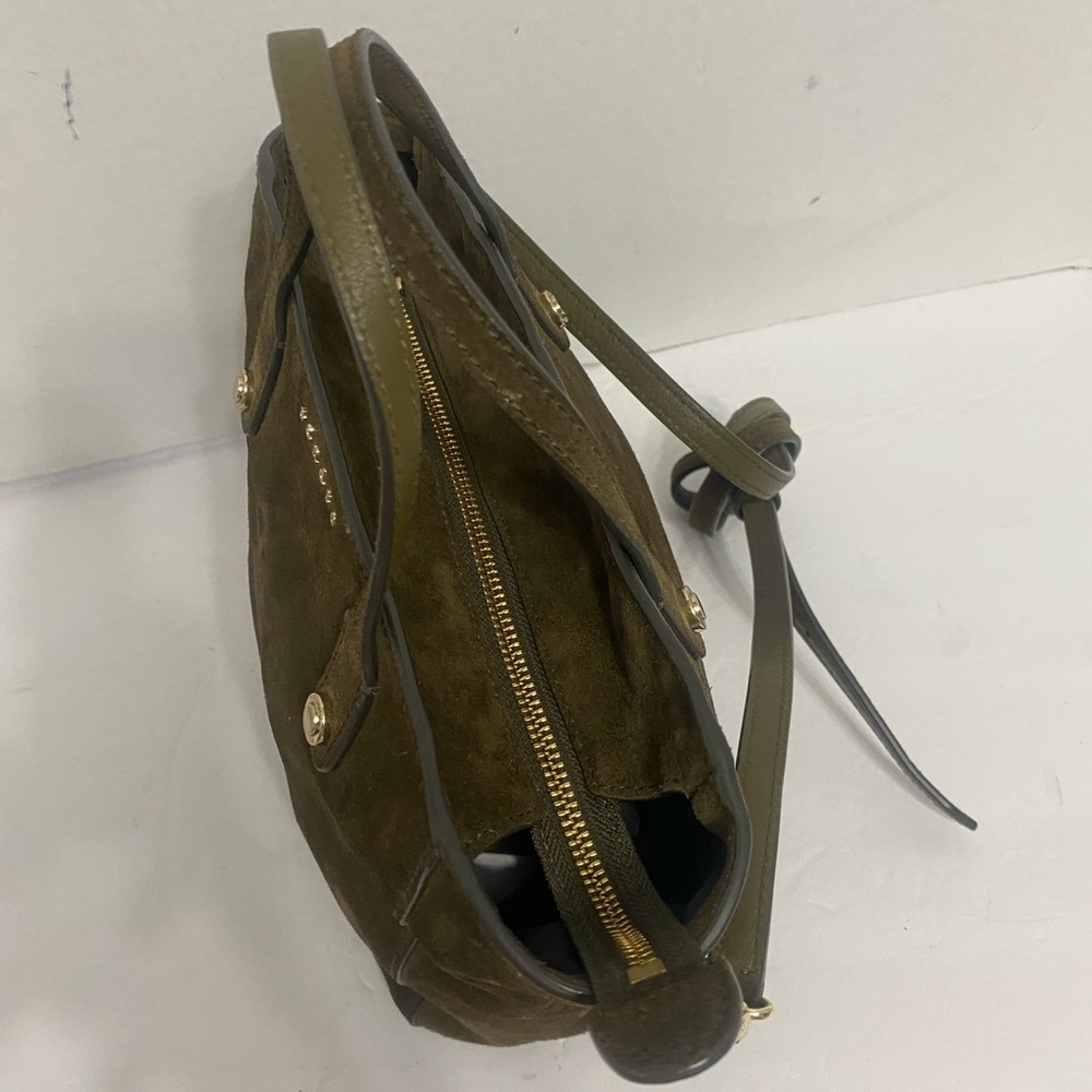 Sandro Green Tote crossbody/satchel with Structured Design and Silver Hardware - Picture 5 of 9